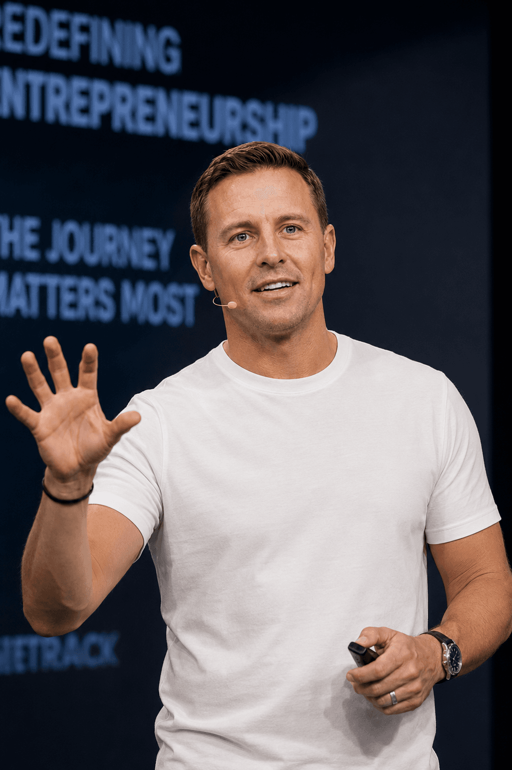 Mike Wystrach delivering a keynote on Redefining Entrepreneurship