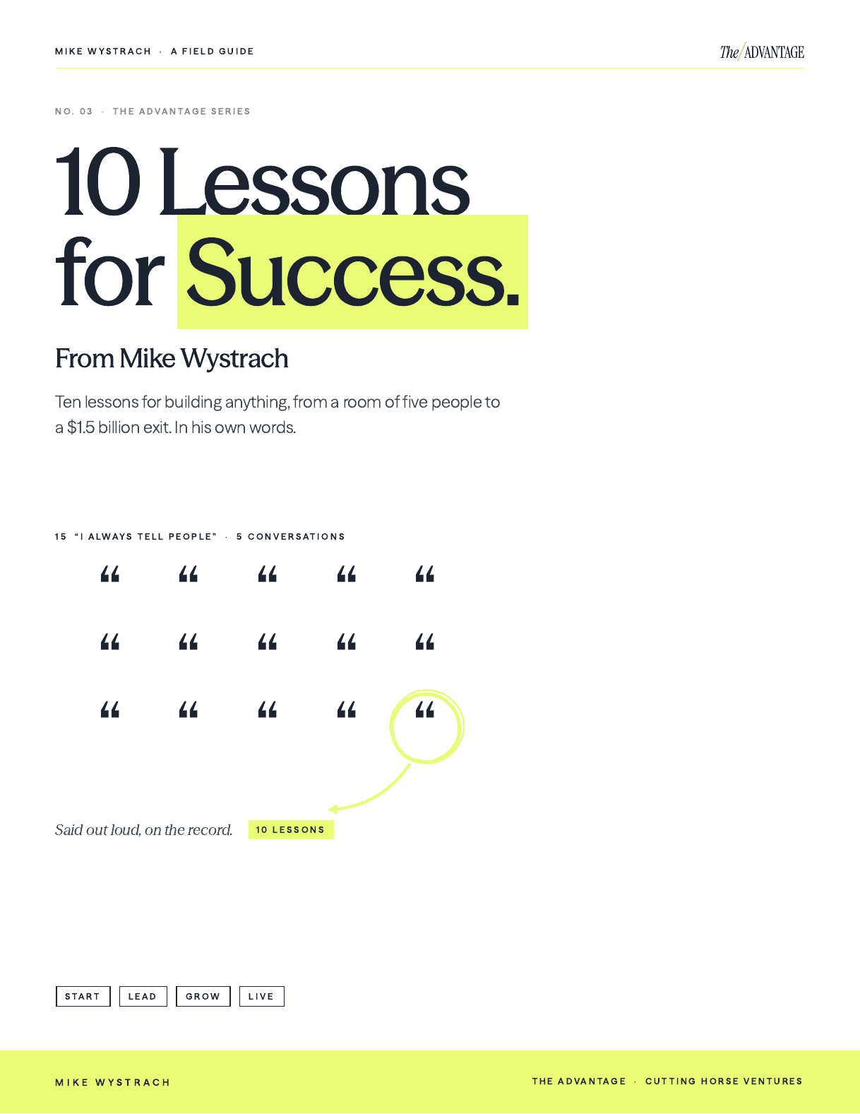 Cover of 10 Lessons for Success
